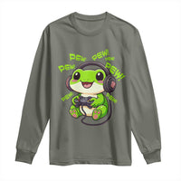 Funny Frog Playing Video Game Gift Long Sleeve Shirt - Wonder Print Shop