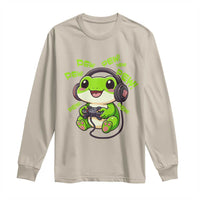 Funny Frog Playing Video Game Gift Long Sleeve Shirt - Wonder Print Shop