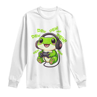 Funny Frog Playing Video Game Gift Long Sleeve Shirt - Wonder Print Shop