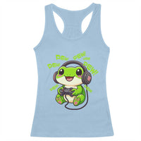 Funny Frog Playing Video Game Gift Racerback Tank Top - Wonder Print Shop