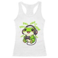 Funny Frog Playing Video Game Gift Racerback Tank Top - Wonder Print Shop