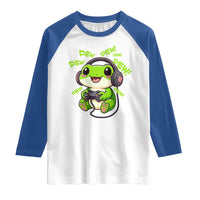 Funny Frog Playing Video Game Gift Raglan Shirt - Wonder Print Shop