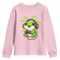 Funny Frog Playing Video Game Gift Youth Sweatshirt - Wonder Print Shop