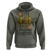 It Is A Good Day To Read A Book Hoodie Frog Book Lover - Wonder Print Shop