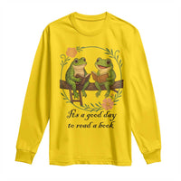It Is A Good Day To Read A Book Long Sleeve Shirt Frog Book Lover - Wonder Print Shop