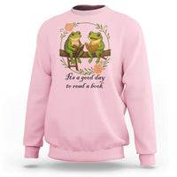It Is A Good Day To Read A Book Sweatshirt Frog Book Lover - Wonder Print Shop