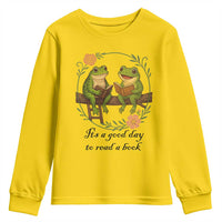 It Is A Good Day To Read A Book Youth Sweatshirt Frog Book Lover - Wonder Print Shop