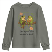 It Is A Good Day To Read A Book Youth Sweatshirt Frog Book Lover - Wonder Print Shop