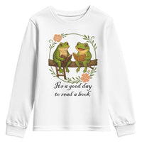It Is A Good Day To Read A Book Youth Sweatshirt Frog Book Lover - Wonder Print Shop