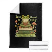 It Is A Good Day To Read A Book Throw Blanket Funny Frog Reading - Wonder Print Shop