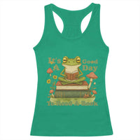 It Is A Good Day To Read A Book Racerback Tank Top Funny Frog Reading - Wonder Print Shop