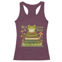 It Is A Good Day To Read A Book Racerback Tank Top Funny Frog Reading - Wonder Print Shop