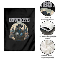 Skeleton Cowboy Football Player Garden Flag Western Fan Gift - Wonder Print Shop