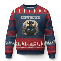 Skeleton Cowboy Football Player Ugly Christmas Sweater Western Fan Gift - Wonder Print Shop