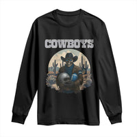Skeleton Cowboy Football Player Long Sleeve Shirt Western Fan Gift - Wonder Print Shop