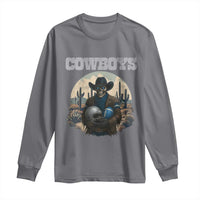 Skeleton Cowboy Football Player Long Sleeve Shirt Western Fan Gift - Wonder Print Shop