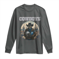 Skeleton Cowboy Football Player Long Sleeve Shirt Western Fan Gift - Wonder Print Shop
