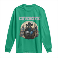 Skeleton Cowboy Football Player Long Sleeve Shirt Western Fan Gift - Wonder Print Shop