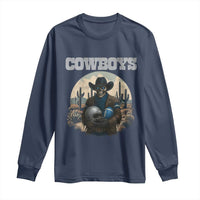 Skeleton Cowboy Football Player Long Sleeve Shirt Western Fan Gift - Wonder Print Shop
