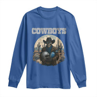 Skeleton Cowboy Football Player Long Sleeve Shirt Western Fan Gift - Wonder Print Shop