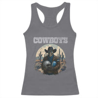 Skeleton Cowboy Football Player Racerback Tank Top Western Fan Gift - Wonder Print Shop