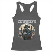 Skeleton Cowboy Football Player Racerback Tank Top Western Fan Gift - Wonder Print Shop