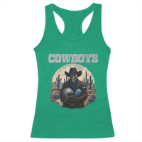 Skeleton Cowboy Football Player Racerback Tank Top Western Fan Gift - Wonder Print Shop