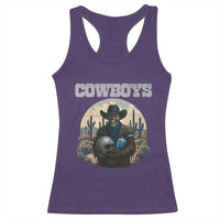 Skeleton Cowboy Football Player Racerback Tank Top Western Fan Gift - Wonder Print Shop