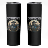 Skeleton Cowboy Football Player Skinny Tumbler Western Fan Gift - Wonder Print Shop