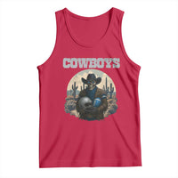 Skeleton Cowboy Football Player Tank Top Western Fan Gift - Wonder Print Shop