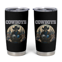 Skeleton Cowboy Football Player Tumbler Cup Western Fan Gift - Wonder Print Shop