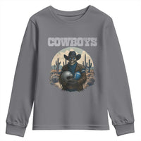 Skeleton Cowboy Football Player Youth Sweatshirt Western Fan Gift - Wonder Print Shop