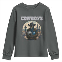 Skeleton Cowboy Football Player Youth Sweatshirt Western Fan Gift - Wonder Print Shop