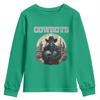 Skeleton Cowboy Football Player Youth Sweatshirt Western Fan Gift - Wonder Print Shop