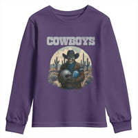 Skeleton Cowboy Football Player Youth Sweatshirt Western Fan Gift - Wonder Print Shop