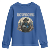 Skeleton Cowboy Football Player Youth Sweatshirt Western Fan Gift - Wonder Print Shop