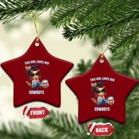 This Girl Loves Her Cowboys Ceramic Ornament Game Day Gift For Fans - Wonder Print Shop