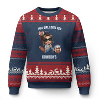 This Girl Loves Her Cowboys Ugly Christmas Sweater Game Day Gift For Fans - Wonder Print Shop