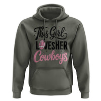 Funny Football Fan Gift Hoodie This Girl Loves Her Cowboys - Wonder Print Shop