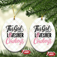 Funny Football Fan Gift Ceramic Ornament This Girl Loves Her Cowboys - Wonder Print Shop
