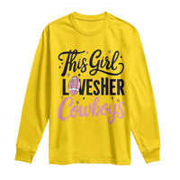 Funny Football Fan Gift Long Sleeve Shirt This Girl Loves Her Cowboys - Wonder Print Shop