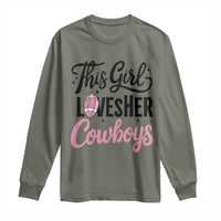 Funny Football Fan Gift Long Sleeve Shirt This Girl Loves Her Cowboys - Wonder Print Shop