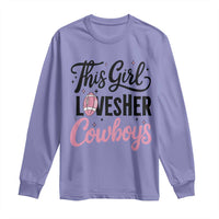 Funny Football Fan Gift Long Sleeve Shirt This Girl Loves Her Cowboys - Wonder Print Shop