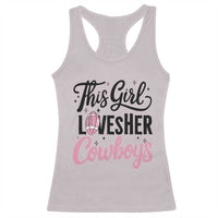 Funny Football Fan Gift Racerback Tank Top This Girl Loves Her Cowboys - Wonder Print Shop