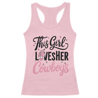 Funny Football Fan Gift Racerback Tank Top This Girl Loves Her Cowboys - Wonder Print Shop