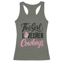 Funny Football Fan Gift Racerback Tank Top This Girl Loves Her Cowboys - Wonder Print Shop
