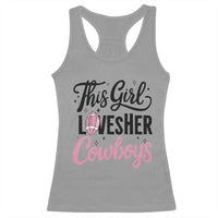 Funny Football Fan Gift Racerback Tank Top This Girl Loves Her Cowboys - Wonder Print Shop