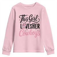 Funny Football Fan Gift Youth Sweatshirt This Girl Loves Her Cowboys - Wonder Print Shop