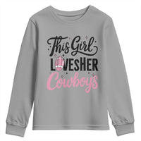 Funny Football Fan Gift Youth Sweatshirt This Girl Loves Her Cowboys - Wonder Print Shop