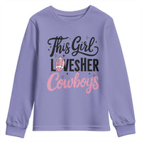 Funny Football Fan Gift Youth Sweatshirt This Girl Loves Her Cowboys - Wonder Print Shop